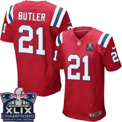 New England Patriots Malcolm Butler Official Nike Red Elite Adult Alternate Super Bowl XLIX Champions NFL Jersey