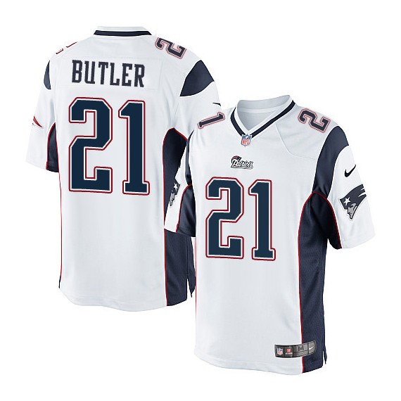 New England Patriots Malcolm Butler Official Nike White Limited Adult Road NFL Jersey