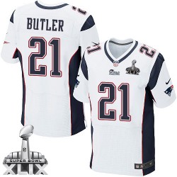 New England Patriots Malcolm Butler Official Nike White Elite Adult Road Super Bowl XLIX NFL Jersey