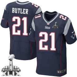 New England Patriots Malcolm Butler Official Nike Navy Blue Elite Adult Home Super Bowl XLIX NFL Jersey