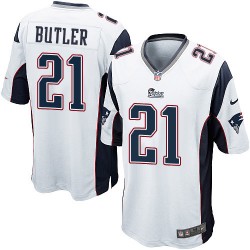 New England Patriots Malcolm Butler Official Nike White Game Adult Road NFL Jersey