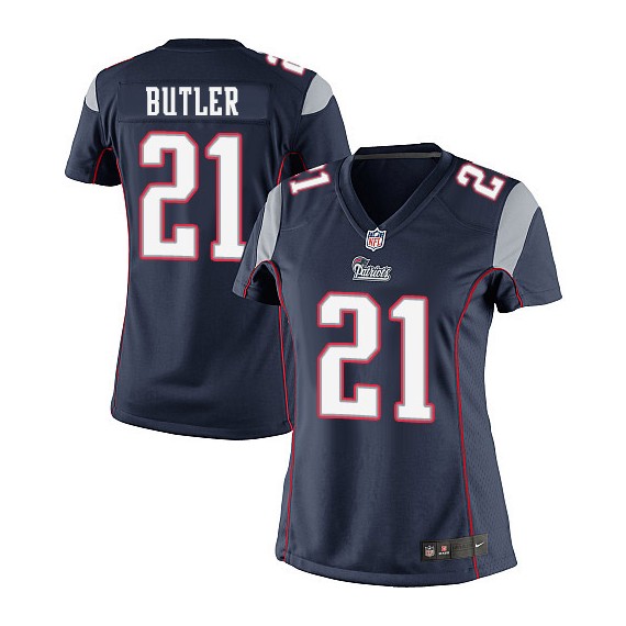 New England Patriots Malcolm Butler Official Nike Navy Blue Elite Women's Home NFL Jersey