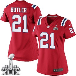 New England Patriots Malcolm Butler Official Nike Red Elite Women's Alternate Super Bowl XLIX NFL Jersey
