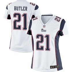 New England Patriots Malcolm Butler Official Nike White Limited Women's Road NFL Jersey