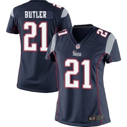 New England Patriots Malcolm Butler Official Nike Navy Blue Limited Women's Home NFL Jersey