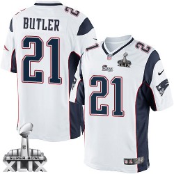New England Patriots Malcolm Butler Official Nike White Elite Youth Road Super Bowl XLIX NFL Jersey