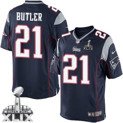 New England Patriots Malcolm Butler Official Nike Navy Blue Elite Youth Home Super Bowl XLIX NFL Jersey