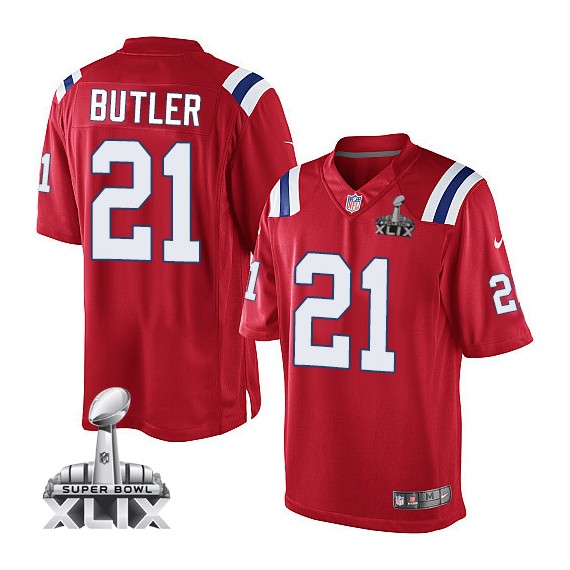 New England Patriots Malcolm Butler Official Nike Red Limited Youth Alternate Super Bowl XLIX NFL Jersey