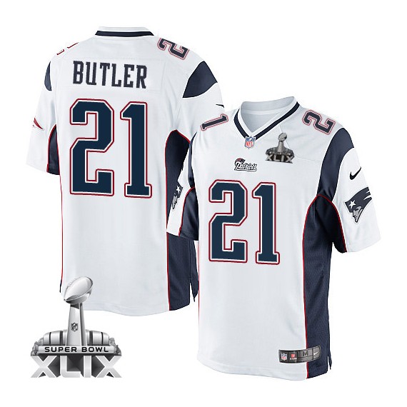 New England Patriots Malcolm Butler Official Nike White Limited Youth Road Super Bowl XLIX NFL Jersey
