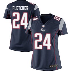 New England Patriots Bradley Fletcher Official Nike Navy Blue Elite Women's Home NFL Jersey
