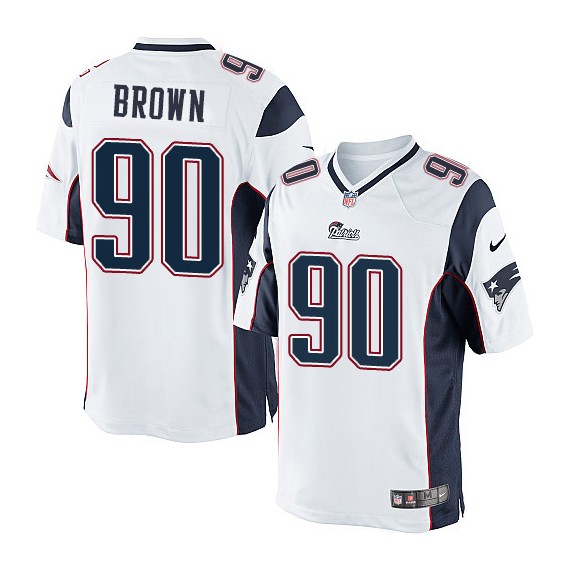 New England Patriots Malcom Brown Official Nike White Limited Adult Road NFL Jersey