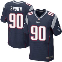 New England Patriots Malcom Brown Official Nike Navy Blue Elite Adult Home NFL Jersey