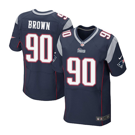New England Patriots Malcom Brown Official Nike Navy Blue Elite Adult Home NFL Jersey