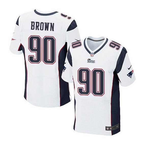 New England Patriots Malcom Brown Official Nike White Elite Adult Road NFL Jersey