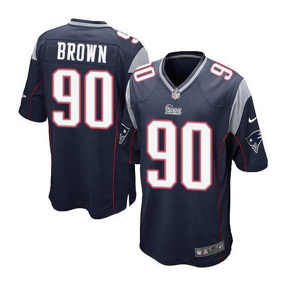 New England Patriots Malcom Brown Official Nike Navy Blue Game Adult Home NFL Jersey