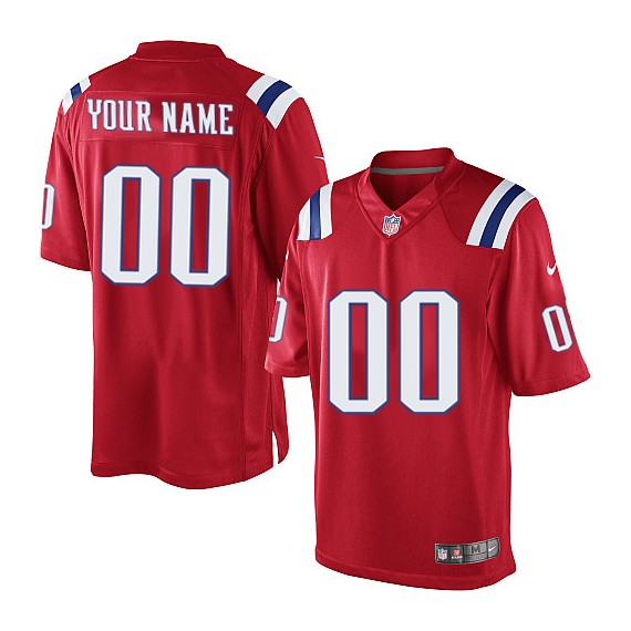 Nike New England Patriots Men's Customized Limited Red Alternate Jersey
