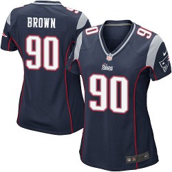 New England Patriots Malcom Brown Official Nike Navy Blue Game Women's Home NFL Jersey