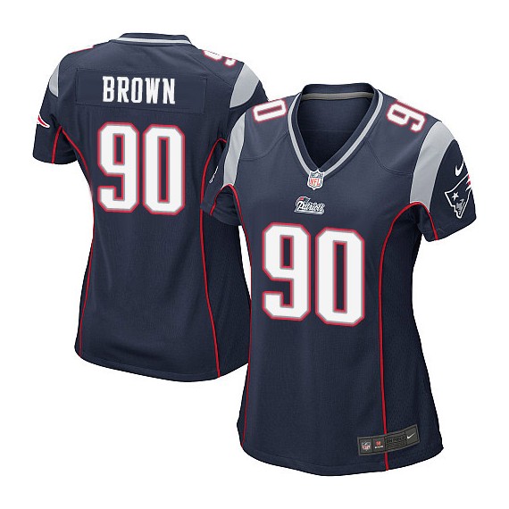 New England Patriots Malcom Brown Official Nike Navy Blue Game Women's Home NFL Jersey