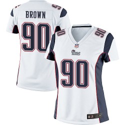 New England Patriots Malcom Brown Official Nike White Elite Women's Road NFL Jersey