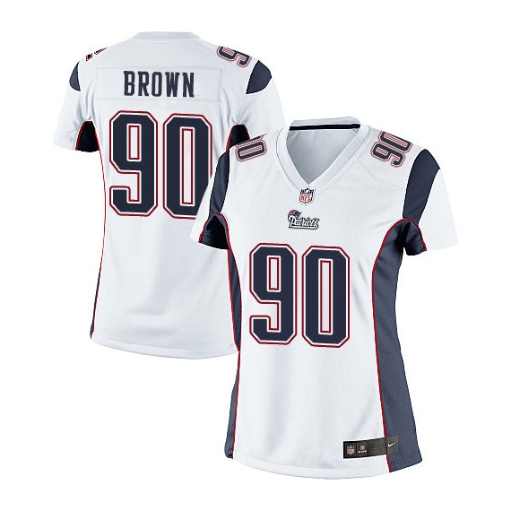 New England Patriots Malcom Brown Official Nike White Elite Women's Road NFL Jersey
