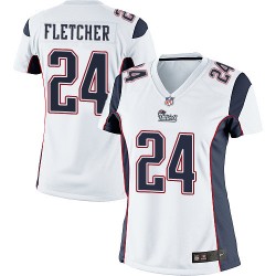New England Patriots Bradley Fletcher Official Nike White Elite Women's Road NFL Jersey