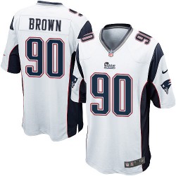 New England Patriots Malcom Brown Official Nike White Game Youth Road NFL Jersey