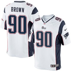 New England Patriots Malcom Brown Official Nike White Limited Youth Road NFL Jersey