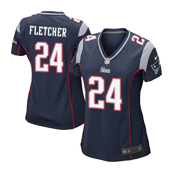 New England Patriots Bradley Fletcher Official Nike Navy Blue Game Women's Home NFL Jersey
