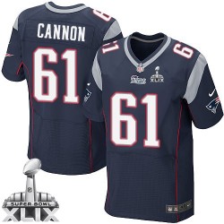 New England Patriots Marcus Cannon Official Nike Navy Blue Elite Adult Home Super Bowl XLIX NFL Jersey