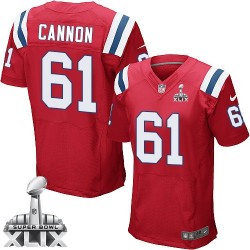 New England Patriots Marcus Cannon Official Nike Red Elite Adult Alternate Super Bowl XLIX NFL Jersey