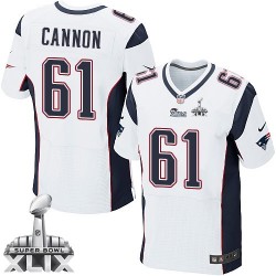 New England Patriots Marcus Cannon Official Nike White Elite Adult Road Super Bowl XLIX NFL Jersey