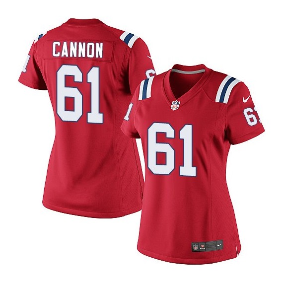 New England Patriots Marcus Cannon Official Nike Red Elite Women's Alternate NFL Jersey