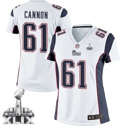 New England Patriots Marcus Cannon Official Nike White Elite Women's Road Super Bowl XLIX NFL Jersey