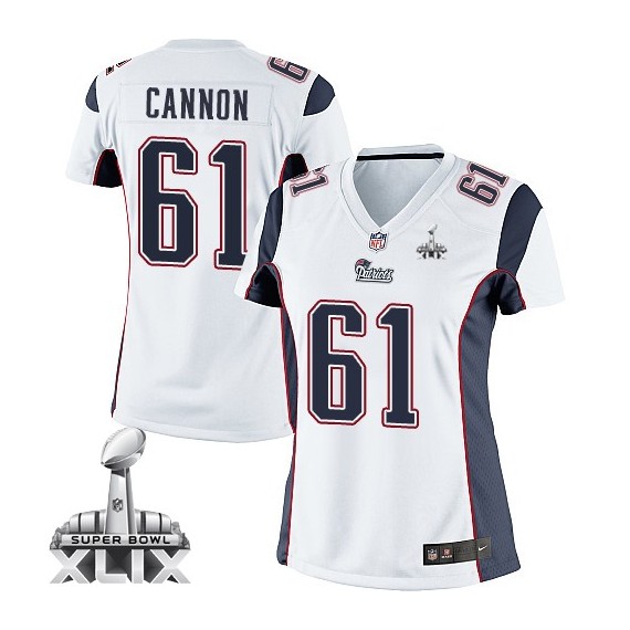 New England Patriots Marcus Cannon Official Nike White Elite Women's Road Super Bowl XLIX NFL Jersey