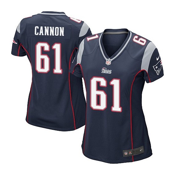 New England Patriots Marcus Cannon Official Nike Navy Blue Game Women's Home NFL Jersey