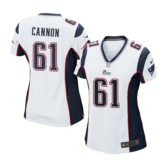 New England Patriots Marcus Cannon Official Nike White Game Women's Road NFL Jersey