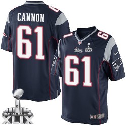 New England Patriots Marcus Cannon Official Nike Navy Blue Elite Youth Home Super Bowl XLIX NFL Jersey
