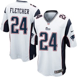 New England Patriots Bradley Fletcher Official Nike White Game Youth Road NFL Jersey