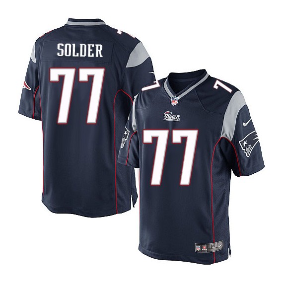 New England Patriots Nate Solder Official Nike Navy Blue Limited Adult Home NFL Jersey