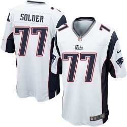 New England Patriots Nate Solder Official Nike White Limited Youth Road NFL Jersey