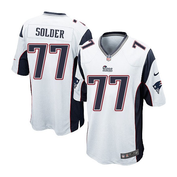 New England Patriots Nate Solder Official Nike White Game Youth Road NFL Jersey