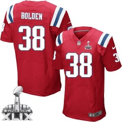 New England Patriots Brandon Bolden Official Nike Red Elite Adult Alternate Super Bowl XLIX NFL Jersey
