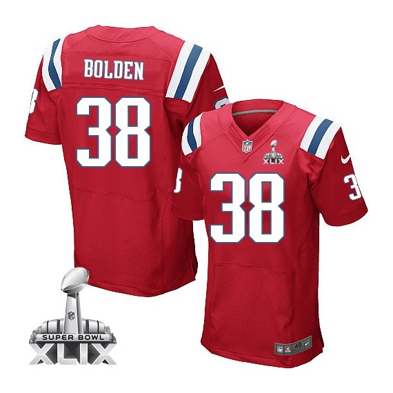 New England Patriots Brandon Bolden Official Nike Red Elite Adult Alternate Super Bowl XLIX NFL Jersey