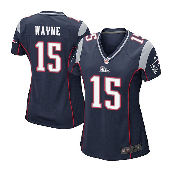 New England Patriots Reggie Wayne Official Nike Navy Blue Game Women's Home NFL Jersey