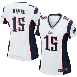 New England Patriots Reggie Wayne Official Nike White Game Women's Road NFL Jersey