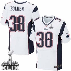 New England Patriots Brandon Bolden Official Nike White Elite Adult Road Super Bowl XLIX NFL Jersey