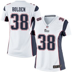 New England Patriots Brandon Bolden Official Nike White Elite Women's Road NFL Jersey