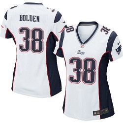 New England Patriots Brandon Bolden Official Nike White Game Women's Road NFL Jersey