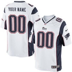 Nike New England Patriots Men's Customized Limited White Road Jersey