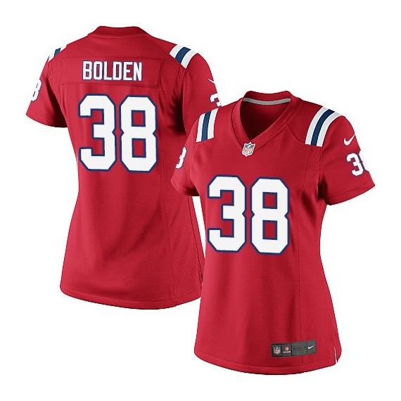 New England Patriots Brandon Bolden Official Nike Red Limited Women's Alternate NFL Jersey